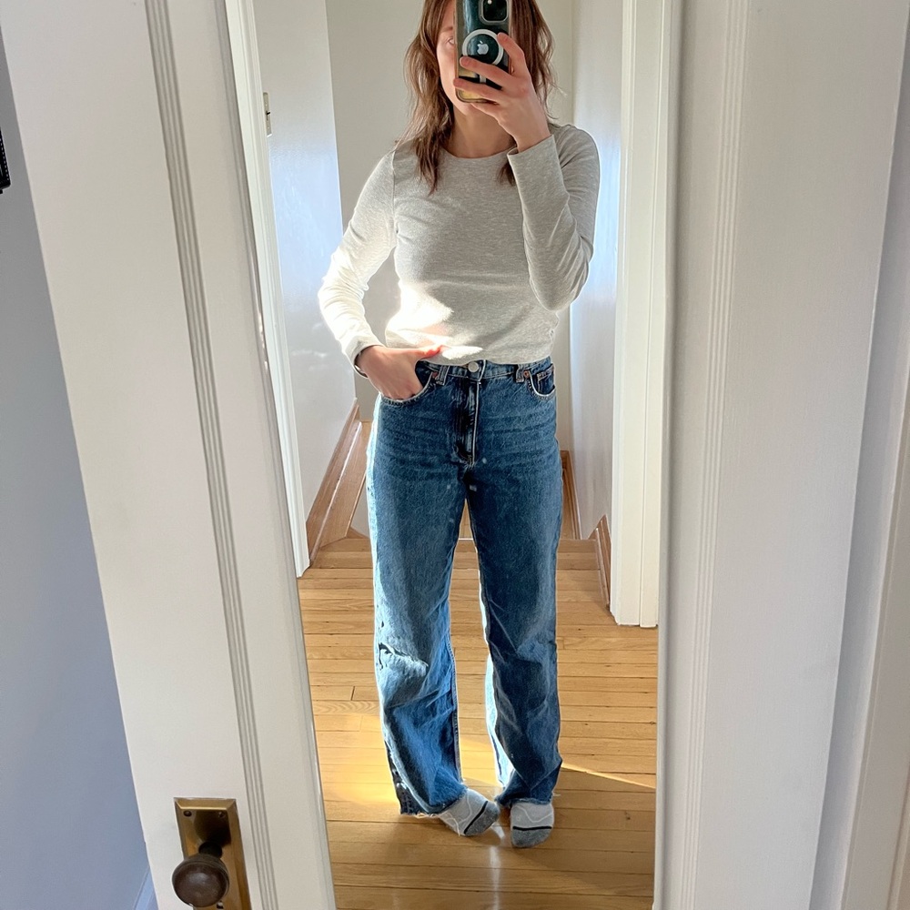 Zara Mid-rise, Full Length, Blue Jeans, Size 4 - Picture 3 of 8